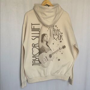 Taylor Swift Eras Tour Hoodie Ivory Size L Official Merch Cream Fearless Heart